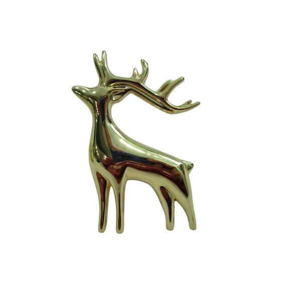 Reindeer Napkin Rings Gold Tone Metal GUC Four Holiday Christmas Table - Picture 8 of 15